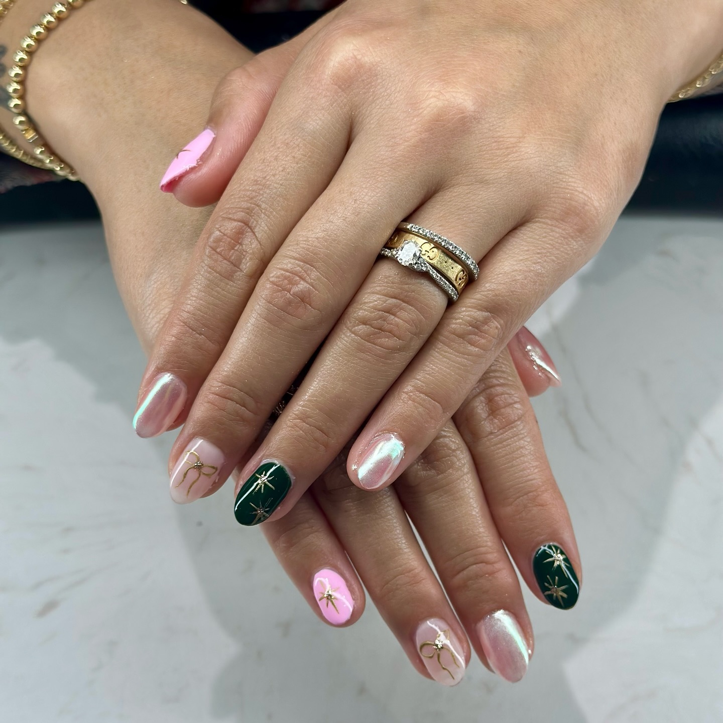 Rose-gold gel manicure at LV Nail Spa